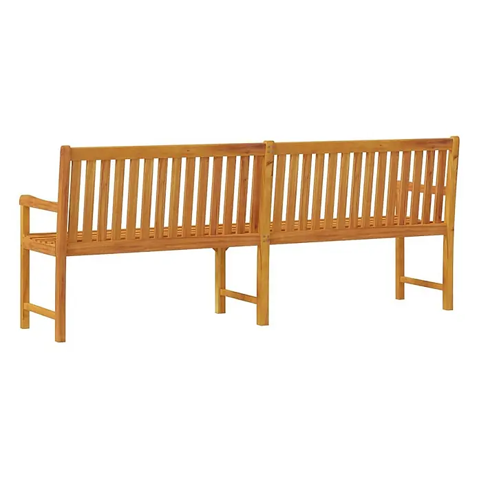 Furnicato Gartenbank Akazien-Massivholz geölt - B x T x H: 219 x 55,5 x 90 cm, Braun - Lange Gartenbank aus Akazienholz mit Lattenrückenlehne und Sitzfläche, in natürlichem Hellbraun.