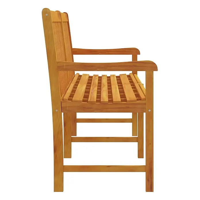Furnicato Gartenbank Akazien-Massivholz geölt - B x T x H: 219 x 55,5 x 90 cm, Braun - Rotbraune Gartenbank aus Holz mit Lattenrostsitz und Rückenlehne sowie geschwungenen Armlehnen.