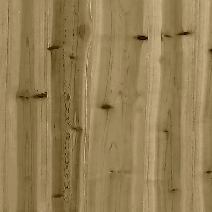 Furnicato Gartenbank Kiefernholz imprägniert - B x T x H: 184 x 71 x 65,5 cm, Dunkelbraun - Helle Holzvertäfelung mit vertikaler Maserung und deutlichen Ästen.