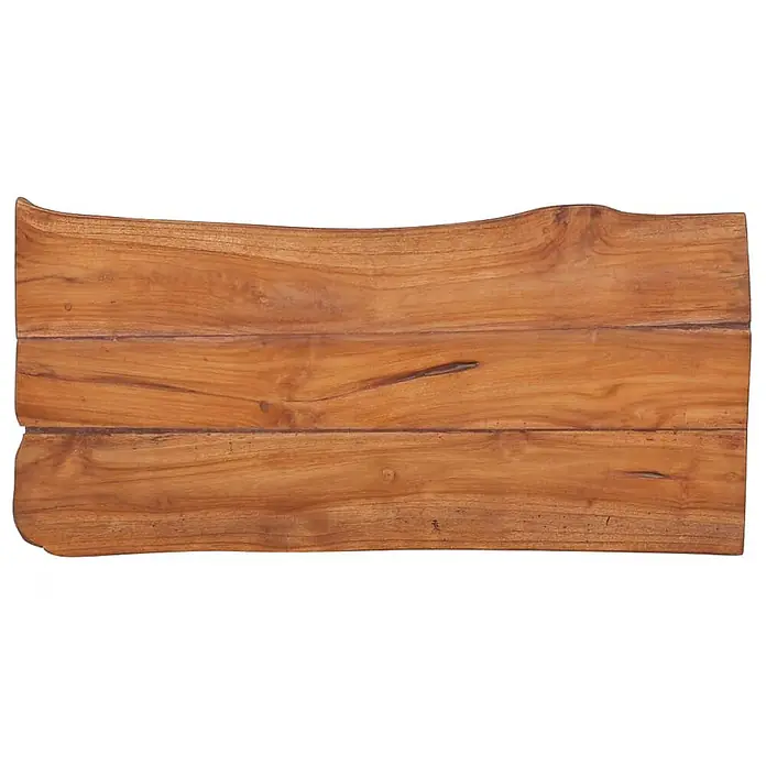 Furnicato Gartenbank Teak-Massivholz - B x T x H: 80 x 40 x 46 cm, Braun - Holzplatte mit natürlicher Kante aus warmbraunen Bohlen mit sichtbarer Maserung.