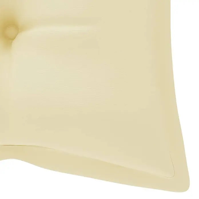 Furnicato Gartenbank Bambus - B x T x H: 55 x 120 x 90 cm, Creme - Weiches, cremefarbenes, getuftetes Kissen oder Sitzpolster.
