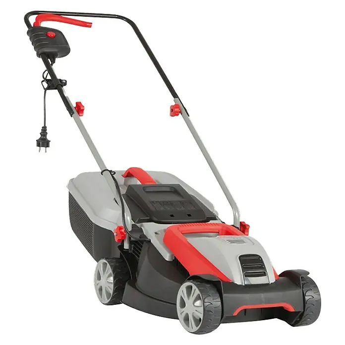 AL-KO Elektro-Rasenmäher 3.82 SE - 1.400 W, Schnittbreite: 38 cm - Elektrorasenmäher mit rotem Griff und Details, ideal für kleine bis mittelgroße Gärten, für einen gepflegten Rasen.