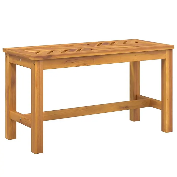 Furnicato Gartenbank Akazien-Massivholz geölt - B x T x H: 80 x 35 x 45 cm, Braun - Rechteckige Akazienholzbank mit kreuzgemusterter Lattenplatte und stabilen Beinen.
