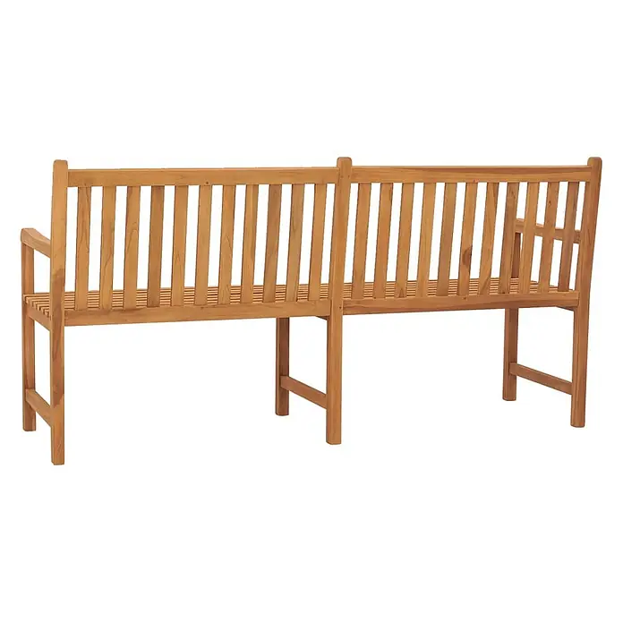 Furnicato Gartenbank Teakholz lackiert - B x T x H: 180 x 60 x 90 cm, Braun - L-förmige Teakholz Gartenbank mit Lattenrückenlehne und Sitzfläche.