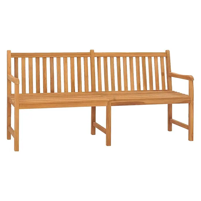 Furnicato Gartenbank Teakholz lackiert - B x T x H: 180 x 60 x 90 cm, Braun - Gartenbank aus Teakholz mit Lattenrostsitz und Rückenlehne, für den Außenbereich geeignet.