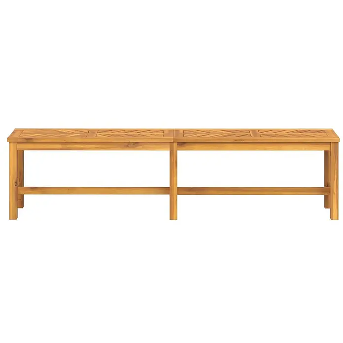 Furnicato Gartenbank - Braun - Lange Holz-Gartenbank mit gemusterter Sitzfläche.