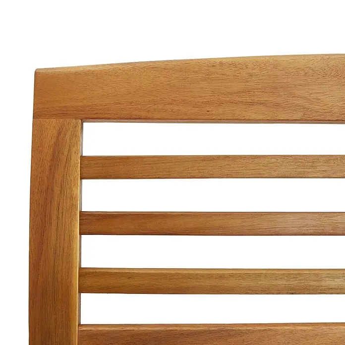 Furnicato Gartenbank Akazien-Massivholz - B x T x H: 67 x 119 x 83 cm, Braun - Braune Holzstuhllehne mit horizontalen Latten.