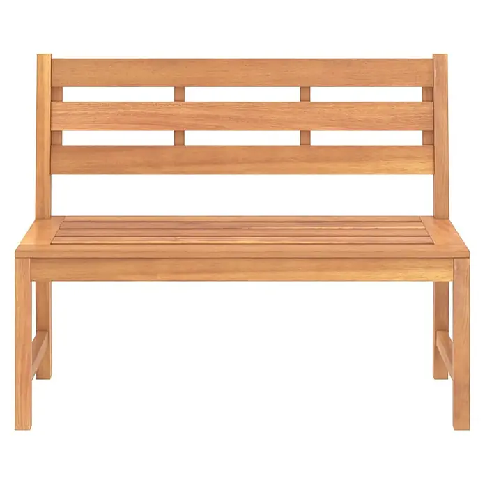 Furnicato Gartenbank Teak-Hartholz - B x T x H: 114 x 59 x 90 cm, Braun - Hellbraune Holzgartenbank mit Lattenrostsitz und Rückenlehne.