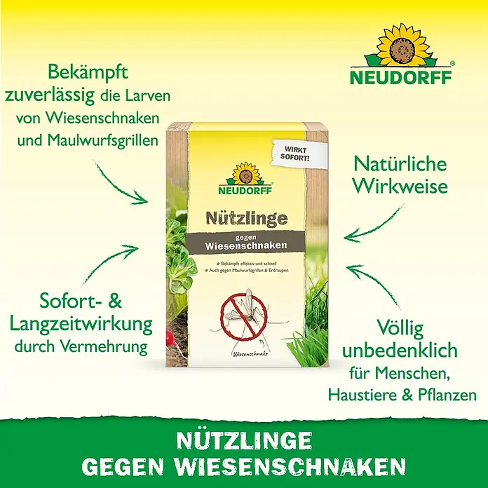 Neudorff Bestellkarte Nützlinge - Wiesenschnaken, Max. Anwendungsfläche: 20 m² - Neudorff Nützlinge zur natürlichen Bekämpfung von Wiesenschnaken-Larven und Maulwurfsgrillen.