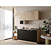 Respekta Miniküche Ingrid (Breite: 150 cm, Schwarz, Mit Kochfeld + Mikrowelle) | BAUHAUS