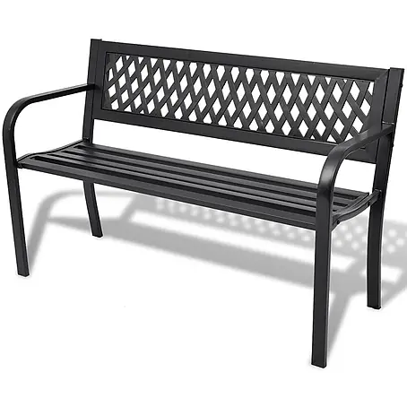 Furnicato  Gartenbank Stahl PVC-Rückenlehne