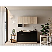 Respekta Miniküche Ingrid (Breite: 150 cm, Schwarz, Mit Kochfeld + Mikrowelle) | BAUHAUS