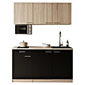 Respekta Miniküche Ingrid (Breite: 150 cm, Schwarz, Mit Kochfeld + Mikrowelle) | BAUHAUS