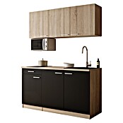 Respekta Miniküche Ingrid (Breite: 150 cm, Schwarz, Mit Kochfeld + Mikrowelle) | BAUHAUS