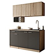 Respekta Miniküche Ingrid (Breite: 150 cm, Grau, Mit Kochfeld + Mikrowelle) | BAUHAUS