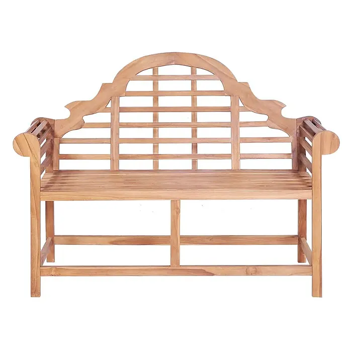 Furnicato Gartenbank Teak-Hartholz - B x T x H: 127 x 58,5 x 92,5 cm, Braun - Gartenbank aus Teakholz mit Lattenlehne und abgerundeten Armlehnen.