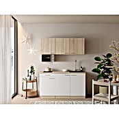 Respekta Miniküche Ingrid (Breite: 150 cm, Weiß, Mit Kochfeld + Mikrowelle) | BAUHAUS