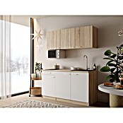 Respekta Miniküche Ingrid (Breite: 150 cm, Weiß, Mit Kochfeld + Mikrowelle) | BAUHAUS
