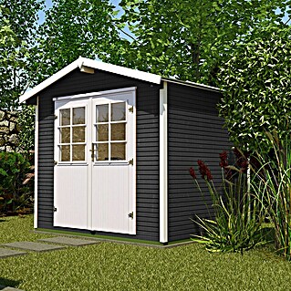 Weka wekaLine Gerätehaus Gr. 3 (320 x 329 cm, Holz, Anthrazit, Weiß)