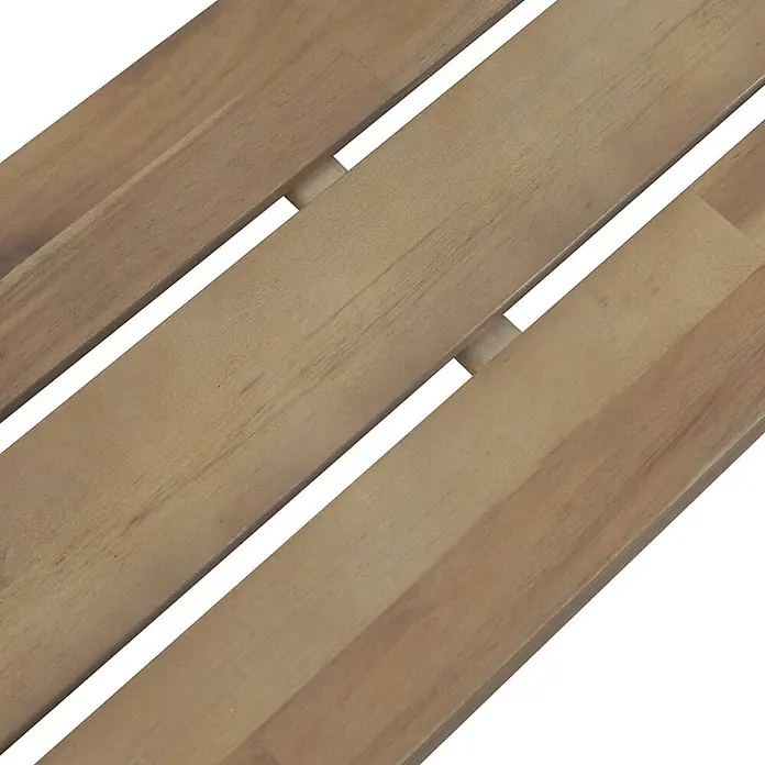 Furnicato Gartenbank Akazien-Massivholz geölt - B x T x H: 120 x 31 x 45 cm, Braun - Hellebraune Holzlatten bilden eine Lattenrost-Oberfläche.