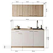 Respekta Miniküche Ingrid (Breite: 150 cm, Weiß, Mit Kochfeld) | BAUHAUS