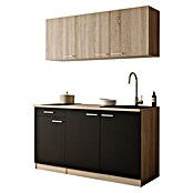 Respekta Miniküche Ingrid (Breite: 150 cm, Schwarz, Mit Kochfeld + Mikrowelle) | BAUHAUS