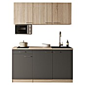 Respekta Miniküche Ingrid (Breite: 150 cm, Grau, Mit Kochfeld + Mikrowelle) | BAUHAUS