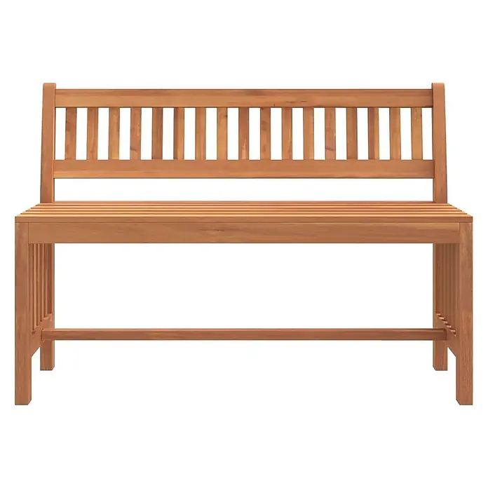 Furnicato Gartenbank Eukalyptusholz geölt - B x T x H: 45 x 110 x 77 cm, Braun - Hellbraune Gartenbank aus Holz mit Lattenrückenlehne und Sitzfläche.