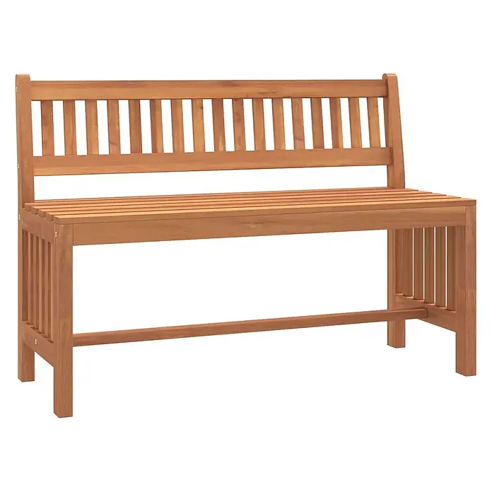 Furnicato Gartenbank Eukalyptusholz geölt - B x T x H: 45 x 110 x 77 cm, Braun - Gartenbank aus natürlichem Akazienholz mit Lattenrostsitz und Rückenlehne.