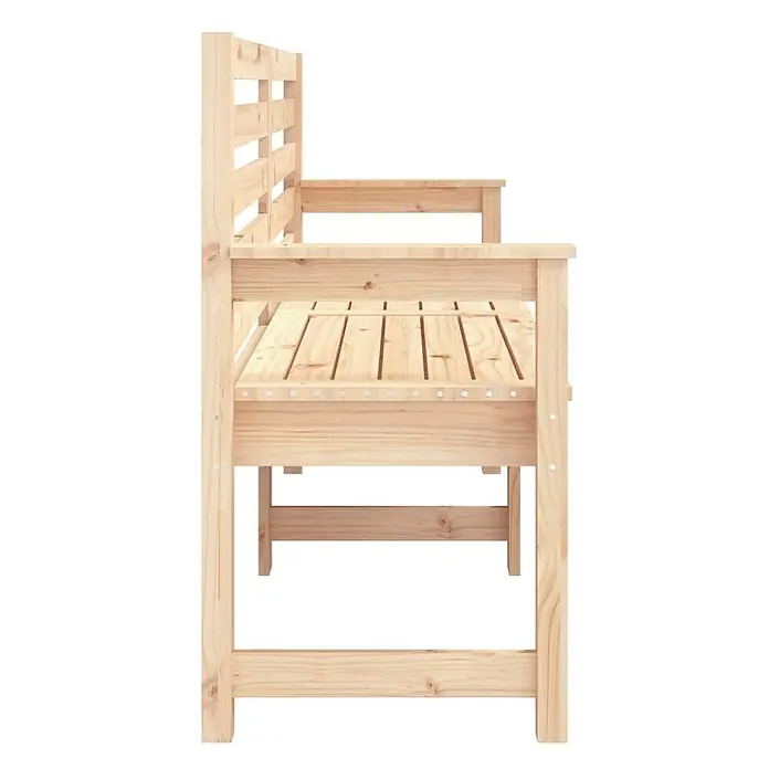 Furnicato Gartenbank Kiefer-Massivholz - B x T x H: 159,5 x 48 x 91,5 cm, Natürliche Kiefer - Helle Gartenbank aus Kiefernholz mit Lattenrückenlehne und Sitzfläche.