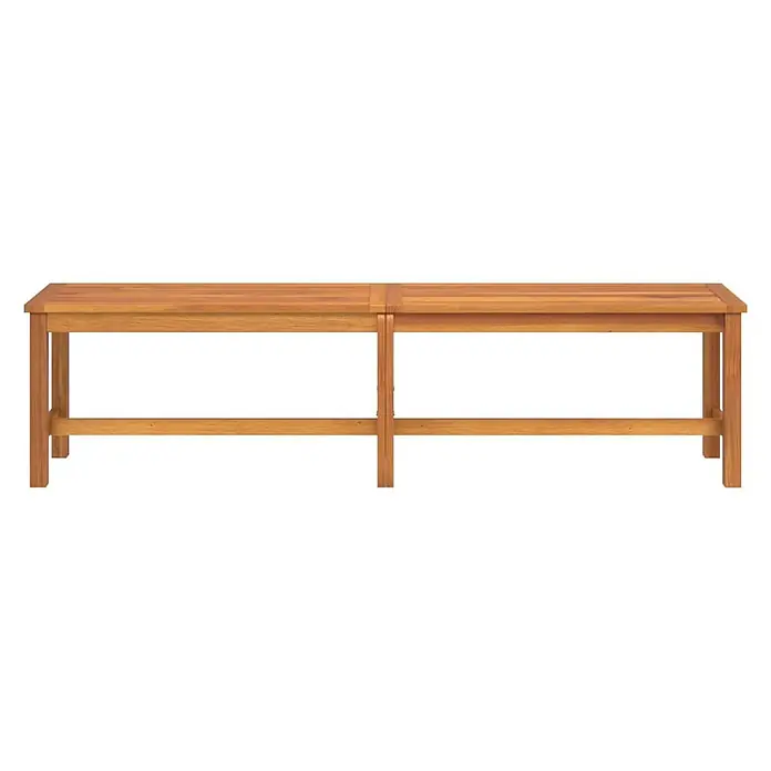 Furnicato Gartenbank Akazien-Massivholz geölt - B x T x H: 35 x 180 x 45 cm, Braun - Lange, hellbraune Gartenbank aus Holz mit Lattenoberfläche und Mittelstütze.