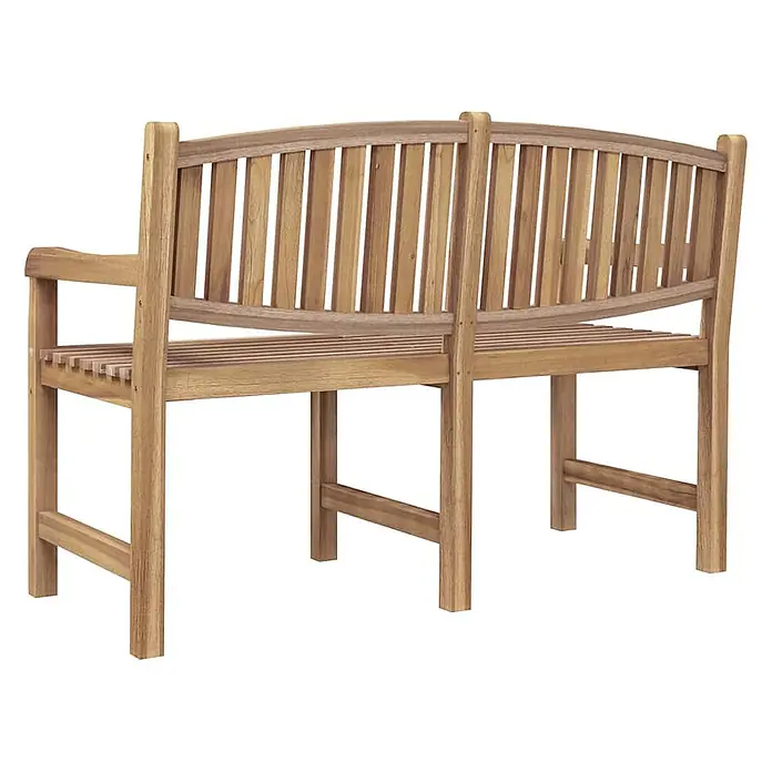 Furnicato Gartenbank Teak-Massivholz - B x T x H: 149,5 x 60 x 90 cm, Braun - Helle Holzgartenbank mit Lattenrostsitzfläche und Rückenlehne.