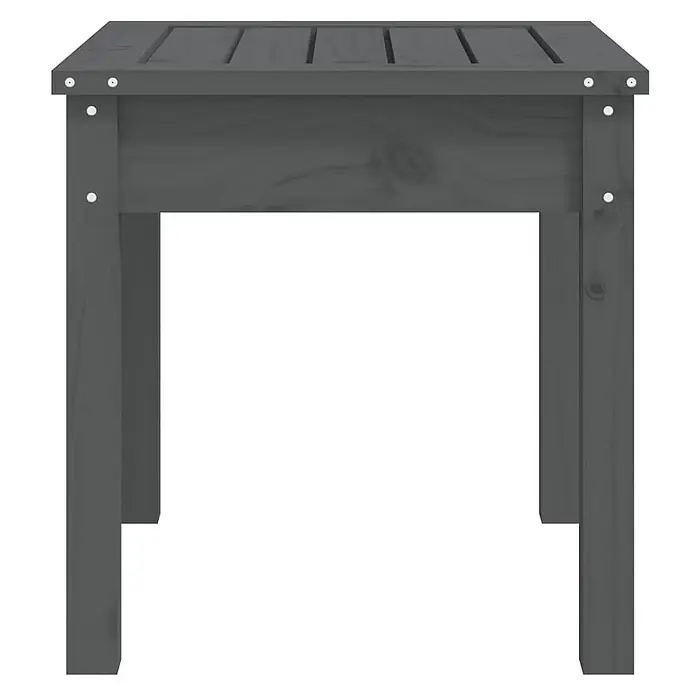 Furnicato Gartenbank Kiefer-Massivholz - B x T x H: 50 x 44 x 45 cm, Graue Kiefer - Grauer Holztisch mit Lamellenplatte.