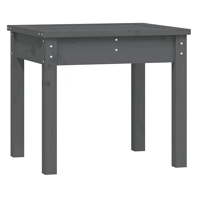 Furnicato Gartenbank Kiefer-Massivholz - B x T x H: 50 x 44 x 45 cm, Graue Kiefer - Grauer quadratischer Holztisch mit Lattenplatte und stabilen Beinen.