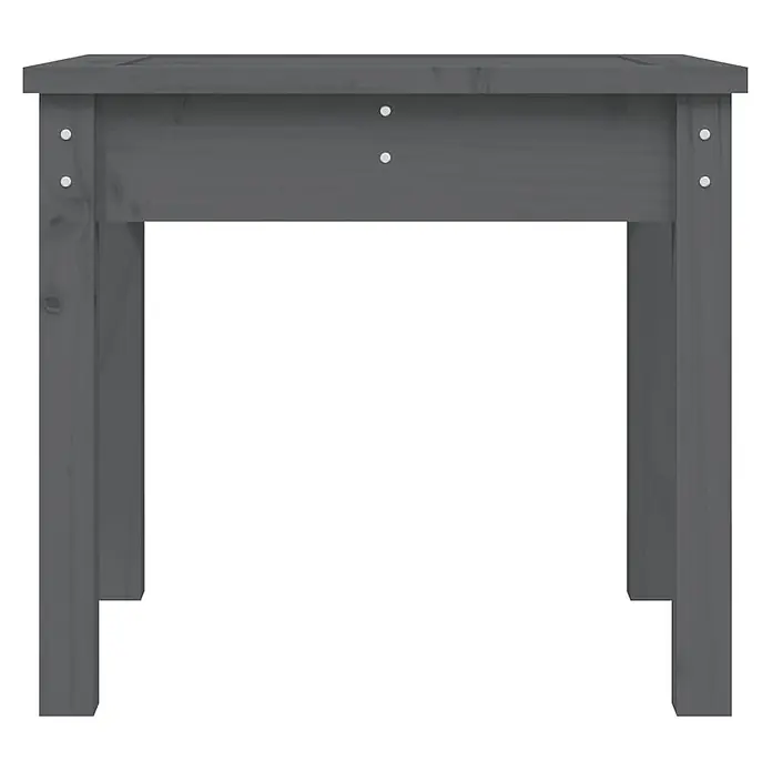 Furnicato Gartenbank Kiefer-Massivholz - B x T x H: 50 x 44 x 45 cm, Graue Kiefer - Stabiler dunkelgrauer Holztisch mit sichtbaren Schrauben am Gestell.