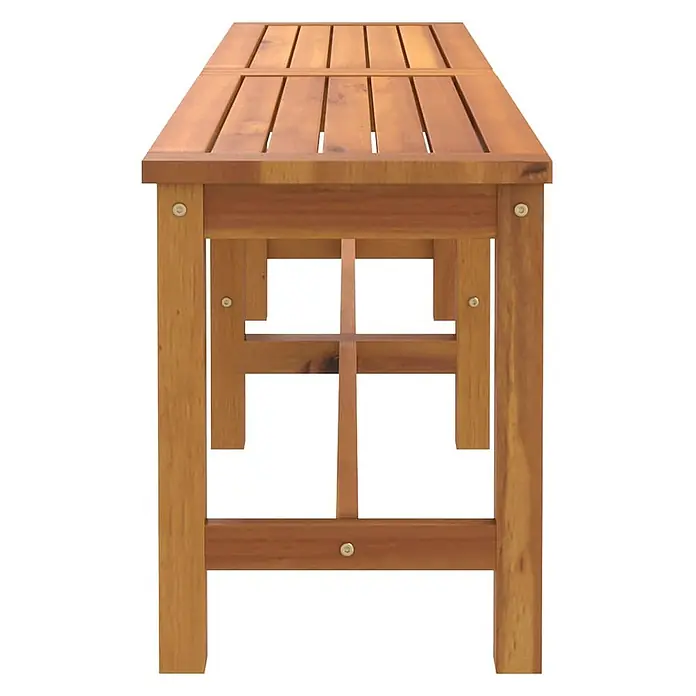 Furnicato Gartenbank Akazien-Massivholz geölt - B x T x H: 35 x 150 x 45 cm, Braun - Naturholz-Lattenbank für den Außenbereich.
