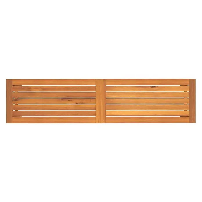 Furnicato Gartenbank Akazien-Massivholz geölt - B x T x H: 35 x 150 x 45 cm, Braun - Zwei braune Lattenzaunpaneele aus Holz.