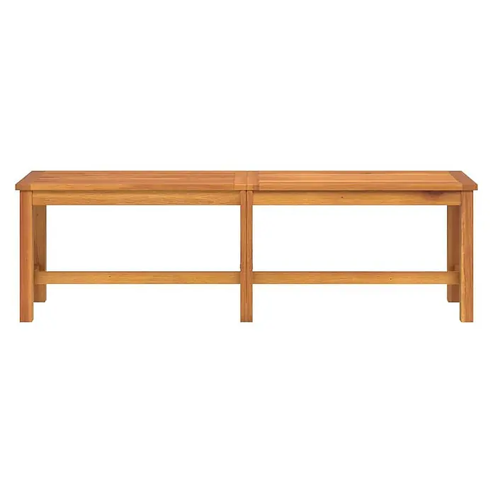 Furnicato Gartenbank Akazien-Massivholz geölt - B x T x H: 35 x 150 x 45 cm, Braun - Lange, hellbraune Holzbank mit Lattenoberfläche und stabilem Rahmen.