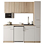 Respekta Küchenzeile Ingrid (Breite: 180 cm, Weiß, Mit Kochfeld + Kühlschrank + Mikrowelle) | BAUHAUS