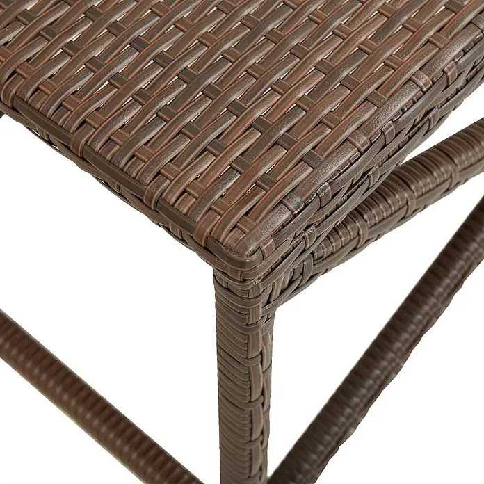 Furnicato Gartenbank PE-Rattan - B x T x H: 120 x 40 x 43 cm, Braun - Brauner Hocker im Rattan-Stil, der seine aufwendige Webstruktur und Konstruktion hervorhebt.