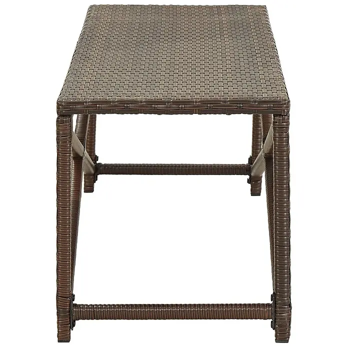 Furnicato Gartenbank PE-Rattan - B x T x H: 120 x 40 x 43 cm, Braun - Dunkelbrauner, rechteckiger Rattan-Optik Outdoor-Ottomane.