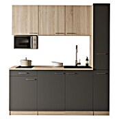 Respekta Küchenzeile Ingrid (Breite: 180 cm, Grau, Mit Kochfeld + Mikrowelle) | BAUHAUS