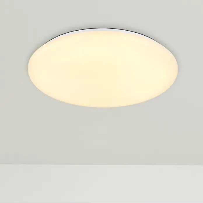 Globo LED-Deckenleuchte rund Eclypse - 24 W, Ø x H: 10 x 9 cm, Weiß Opal - Runde weiße LED-Deckenleuchte mit warmweißer Beleuchtung.