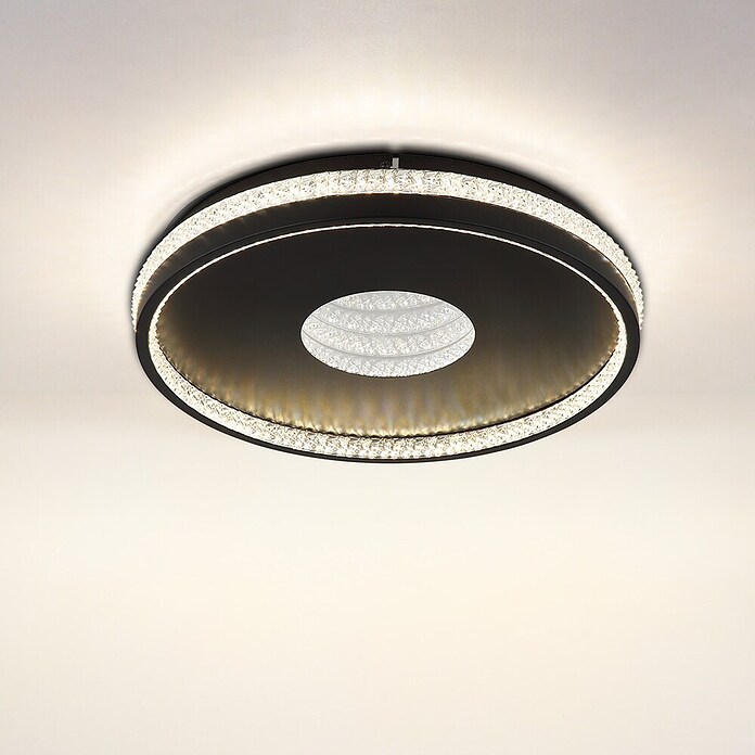 Globo Okrugla stropna LED svjetiljka Shirley  (30 W, Ø x V: 41 x 6,5 cm, Crna) | BAUHAUS
