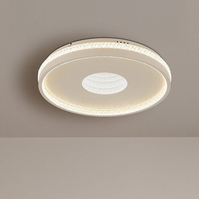 Globo Okrugla stropna LED svjetiljka Shirley  (30 W, Ø x V: 41 x 6,5 cm, Bež) | BAUHAUS