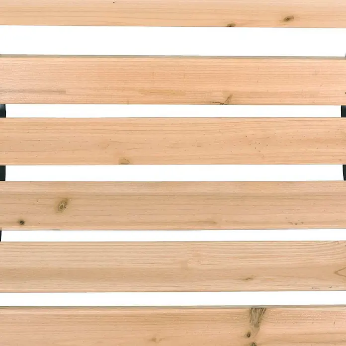 Furnicato Gartenbank Holz Schmiedeeisen - B x T x H: 122 x 51 x 73 cm, Braun - Heller Lattenrost aus Naturholz.