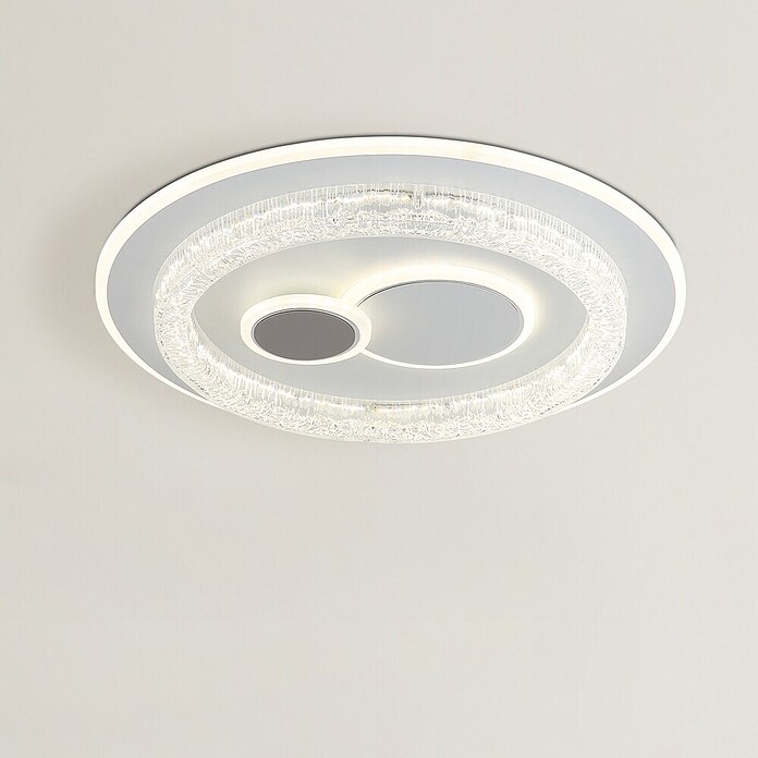 Globo Okrugla stropna LED svjetiljka Kriswall  (48 W, Ø x V: 49,5 x 6 cm, Bijela) | BAUHAUS