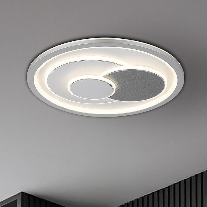 Globo Okrugla stropna LED svjetiljka Ruiz  (36 W, Ø x V: 48 x 5,7 cm, Bijela) | BAUHAUS