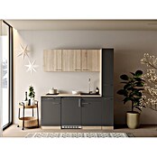 Respekta Küchenzeile Ingrid (Breite: 180 cm, Grau, Mit Kochfeld + Kühlschrank) | BAUHAUS