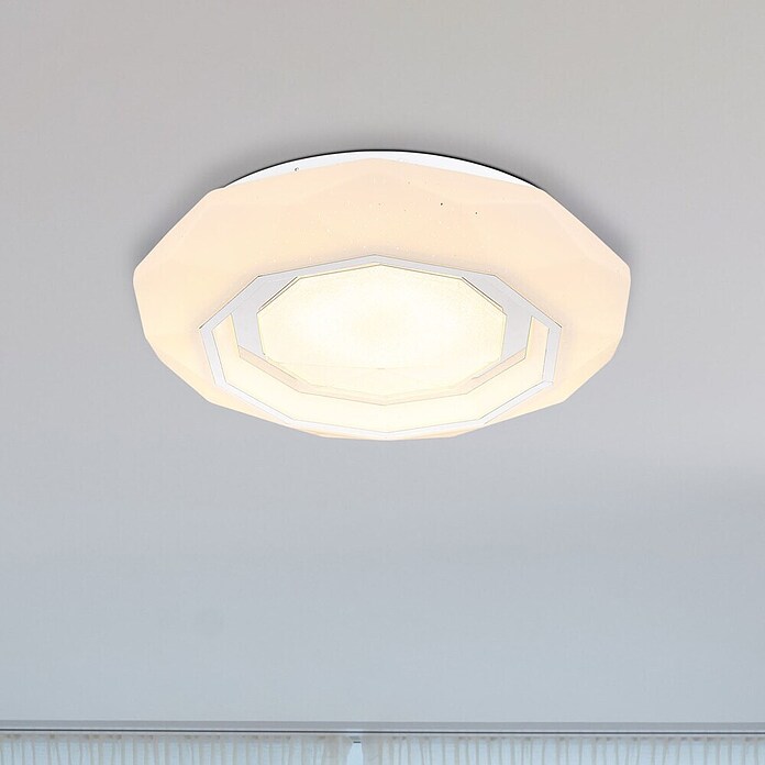 Globo Okrugla stropna LED svjetiljka Hokki  (24 W, Ø x V: 40 x 8,5 cm, Bijela) | BAUHAUS
